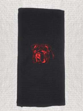 Bulldog Face Kitchen Hand Towel