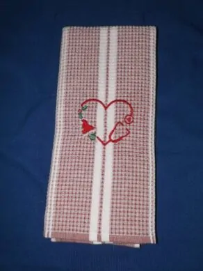 Santa Hat Christmas Stethoscope Kitchen Towel