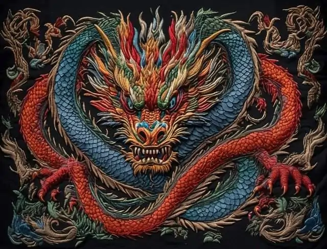 dragon animal embroidery
