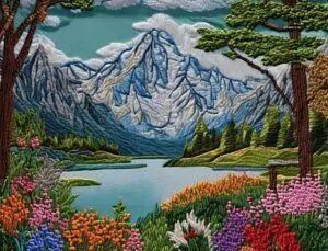 embroidered landscape