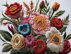 embroidered flowers