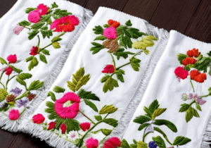 machine embroidered products