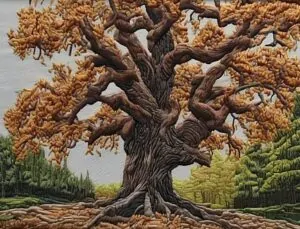 tree embroidery