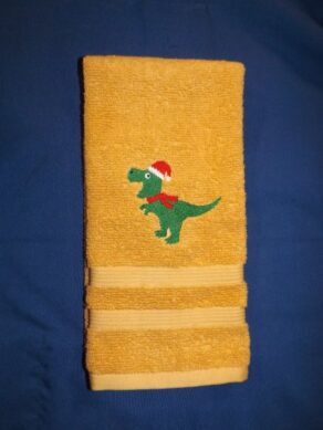 Santa Dinosaur Bath Hand Towel