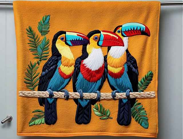 embroidered wonders toucans