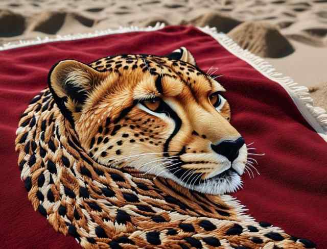 wildlife embroidery cheetah