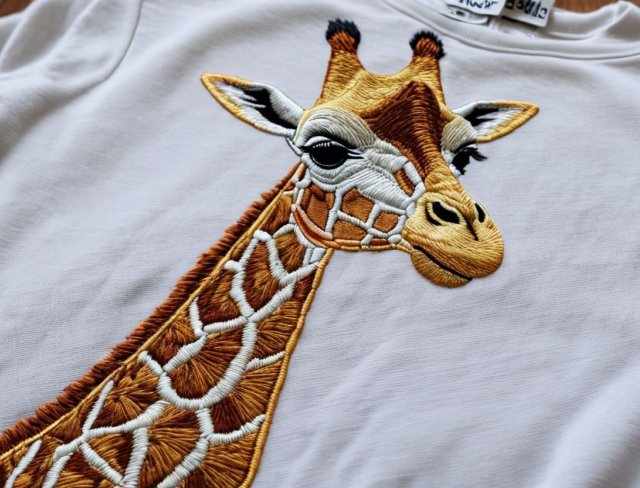 wildlife embroidery giraffe