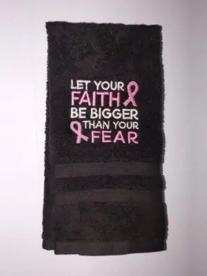 Let Your Faith Be Bigger Than Your Fear - Breast Cancer Ribbon