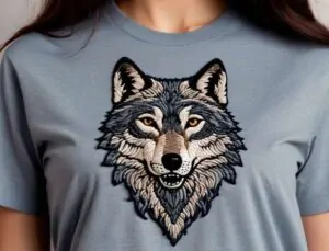 cotton fabric wolf t-shirt