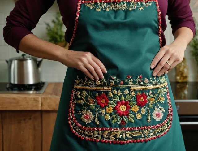 culinary embroidery apron