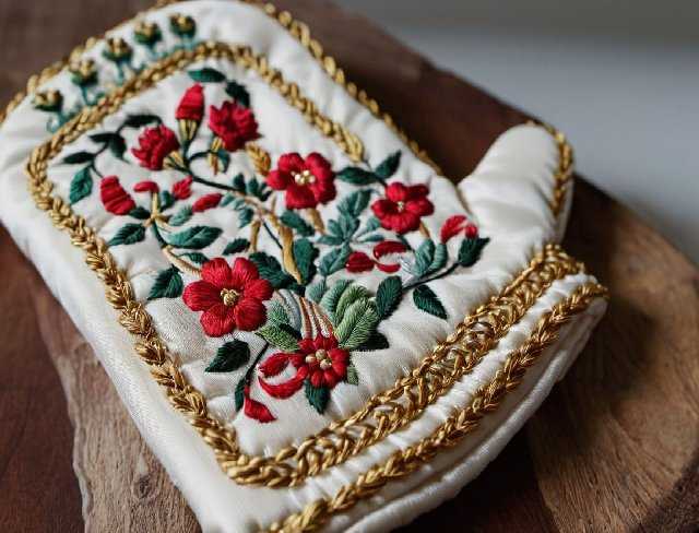 culinary embroidery oven mitt