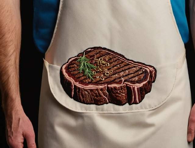 culinary embroidery steak apron