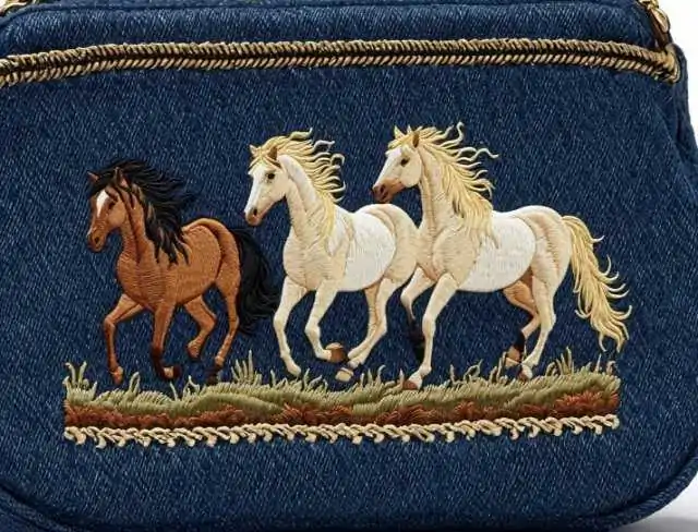 denim fabric purse