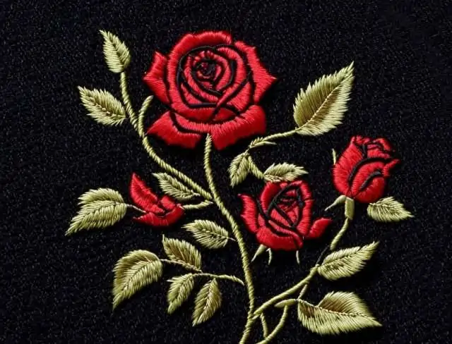 denim fabric roses