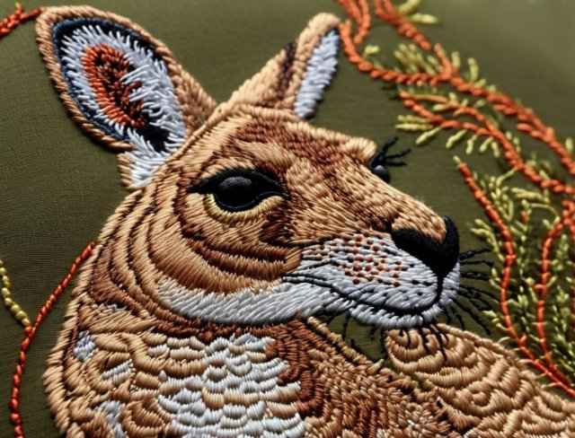 embroidered animal kangaroo