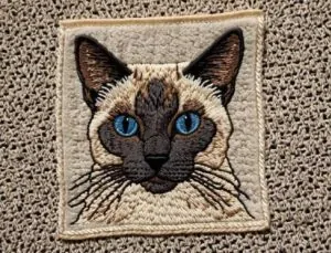 embroidered cat siamese