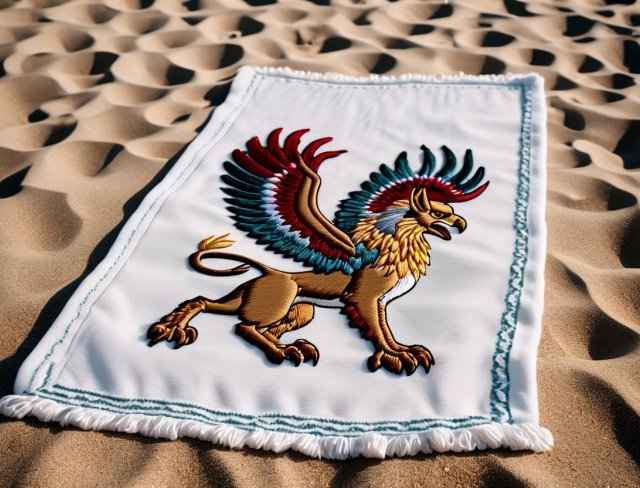 embroidered creatures gryphon griffin