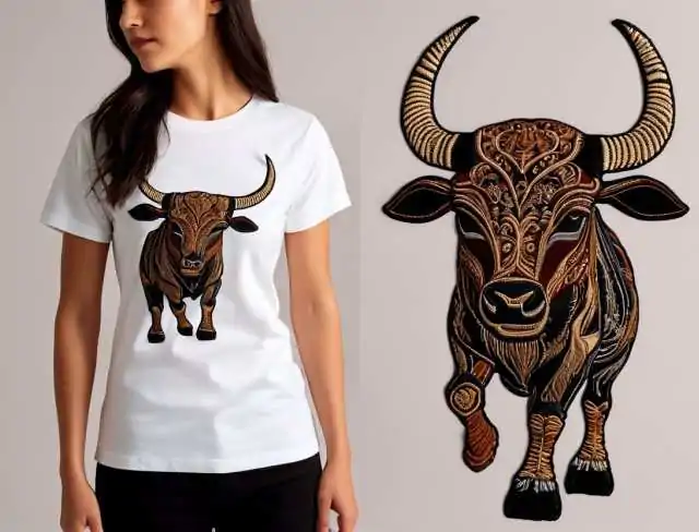 embroidered creatures minotaur