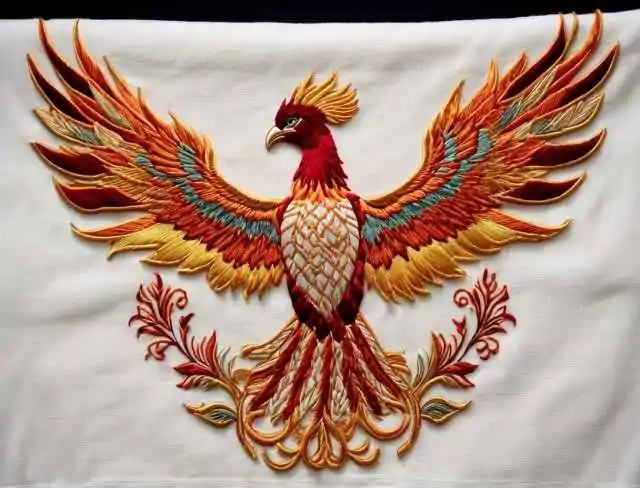 embroidered creatures phoenix