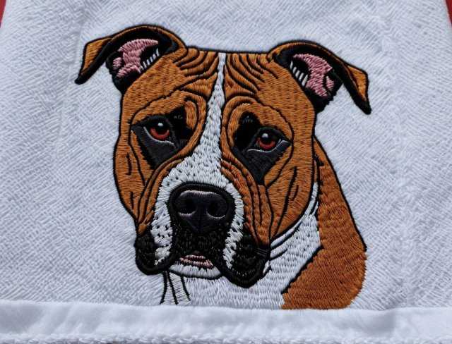embroidered dog american staffordshire terrier