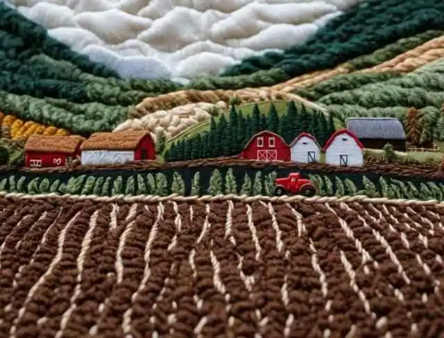 embroidered elements earth