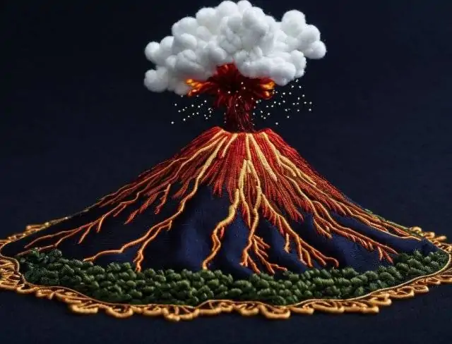 embroidered elements fire