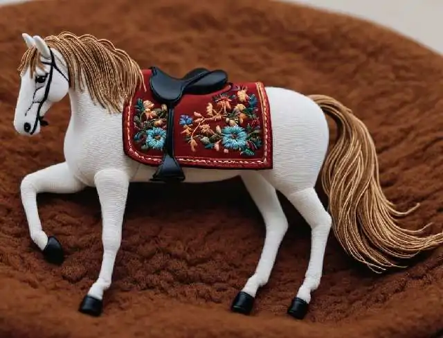 embroidered horse with saddle