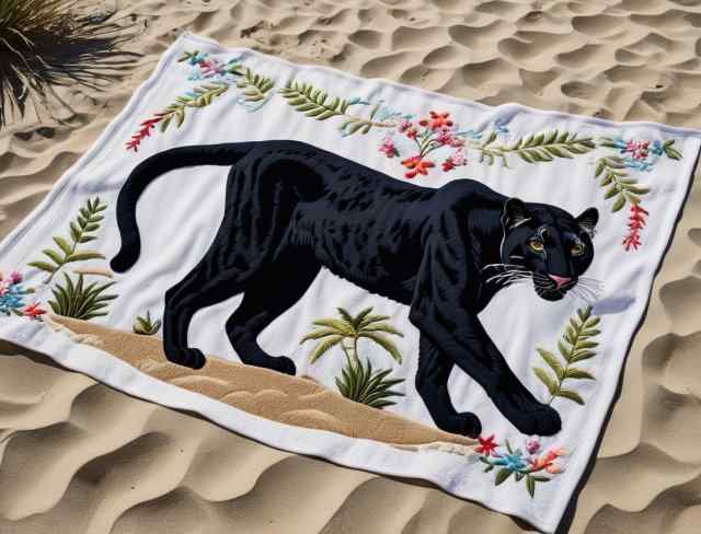 embroidered reverie beach towel