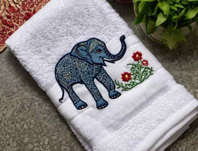 embroidered reverie hand towel