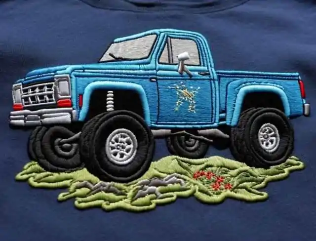 embroidery applique design truck