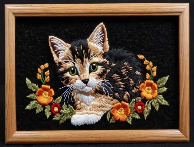 felt fabric kitten