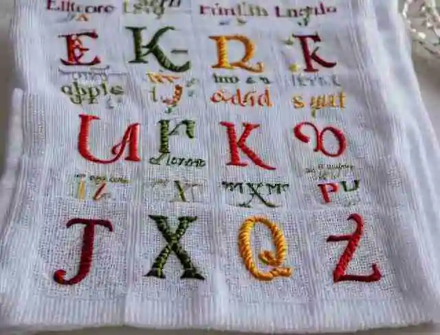 font embroidery Alphabet