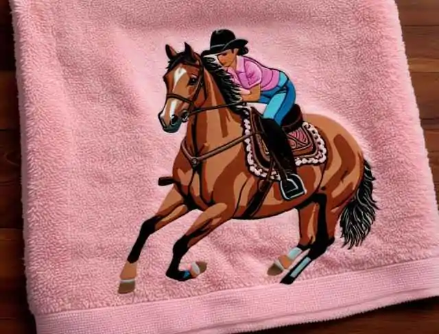 horse embroidery barrel racing