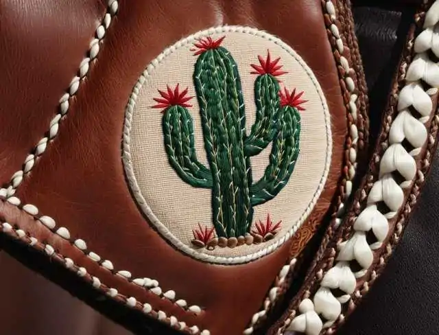 leather fabric cactus