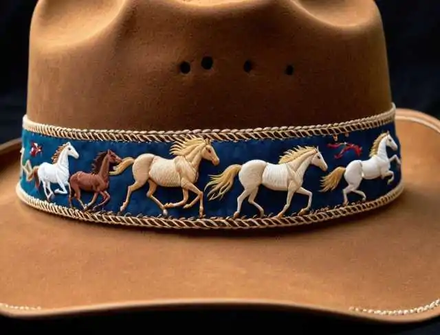 leather fabric cowboy hat