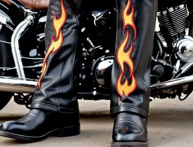 leather fabric motorcycle chaps