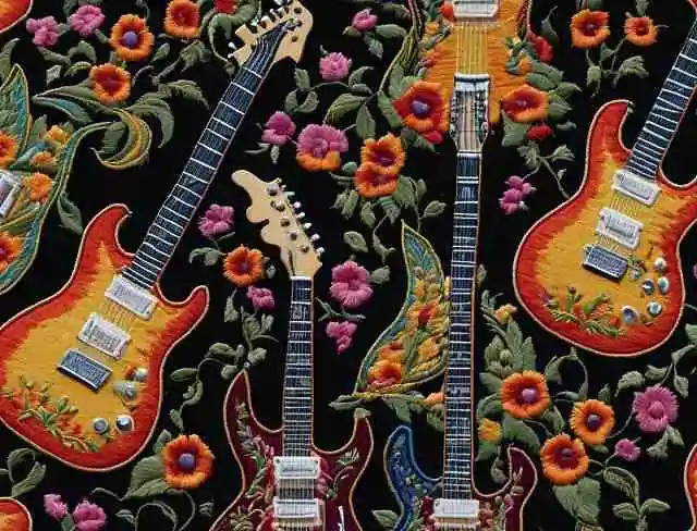 melodic embroidery guitars