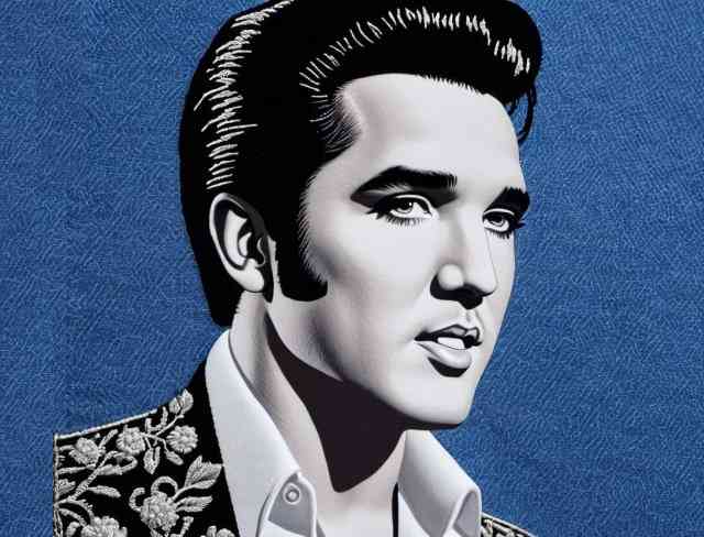 monochrome embroidery elvis