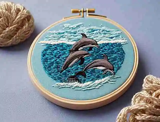 personalized embroidery dolphins