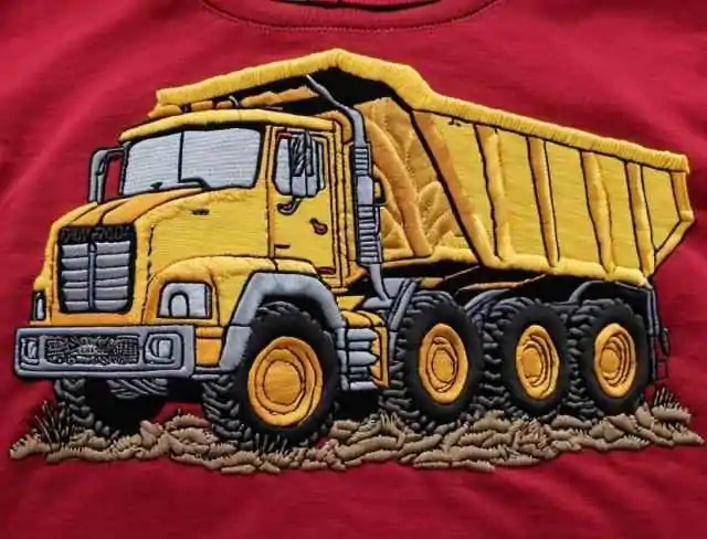 playful embroidery dump truck