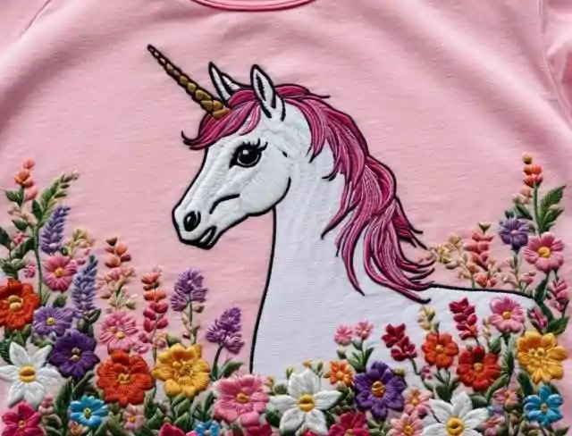 playful embroidery unicorn
