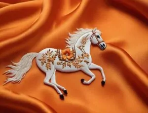 satin fabric horse