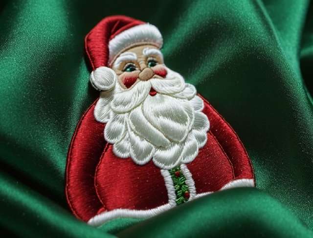 satin fabric santa