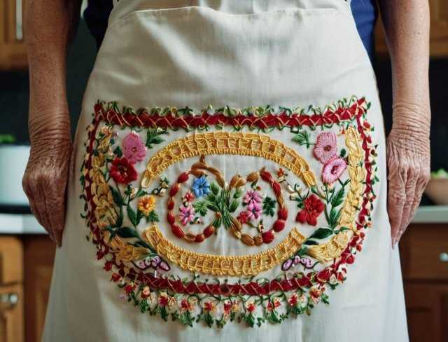 embroidered apron classic