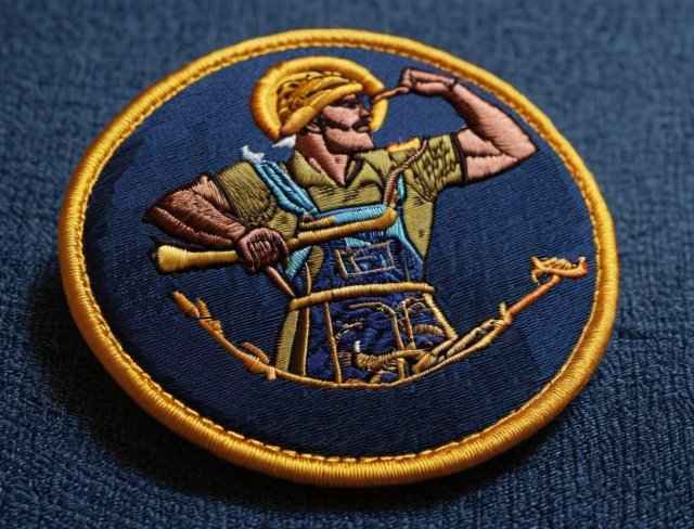 embroidered patch iron worker