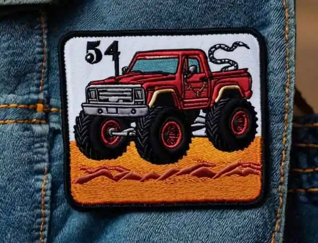 embroidered patch mud truck