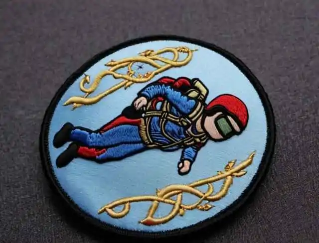 embroidered patch skydiver