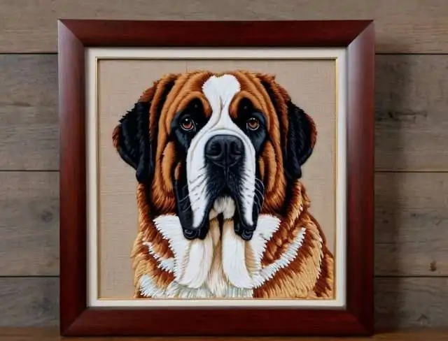 ethereal embroidery animal portrait