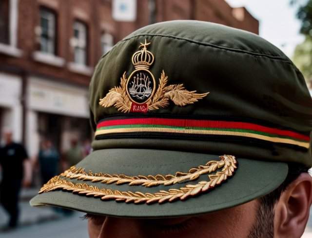 hat embroidery military