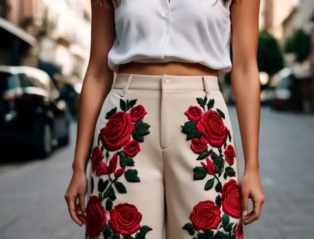 pants embroidery culottes